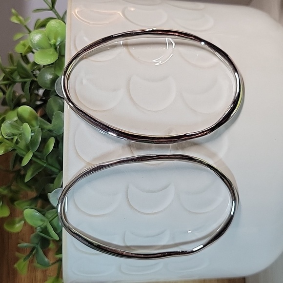 XL Oval Loop Stud Earrings - Picture 1 of 7